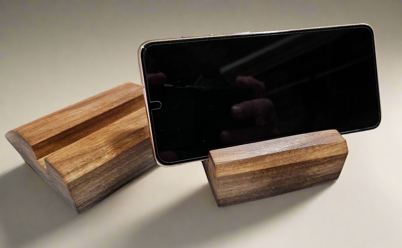 O. Live edge walnut phone holders
