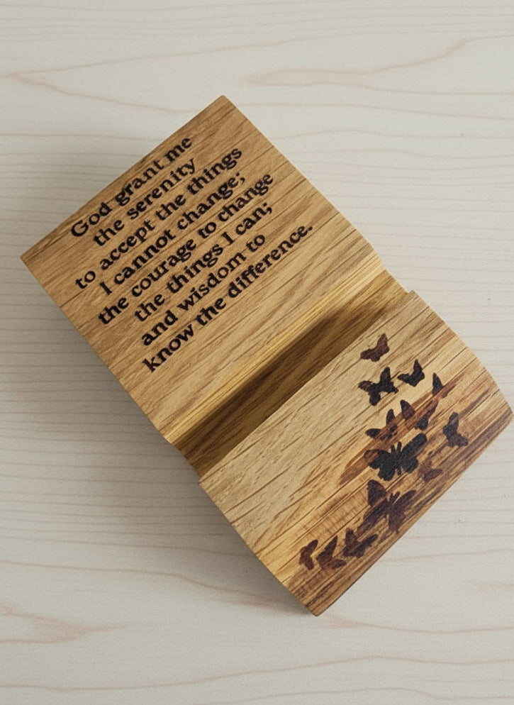 O. Serenity prayer phone holder