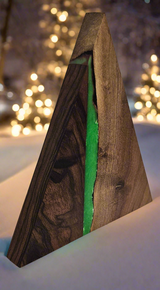 H. English walnut green holiday decor